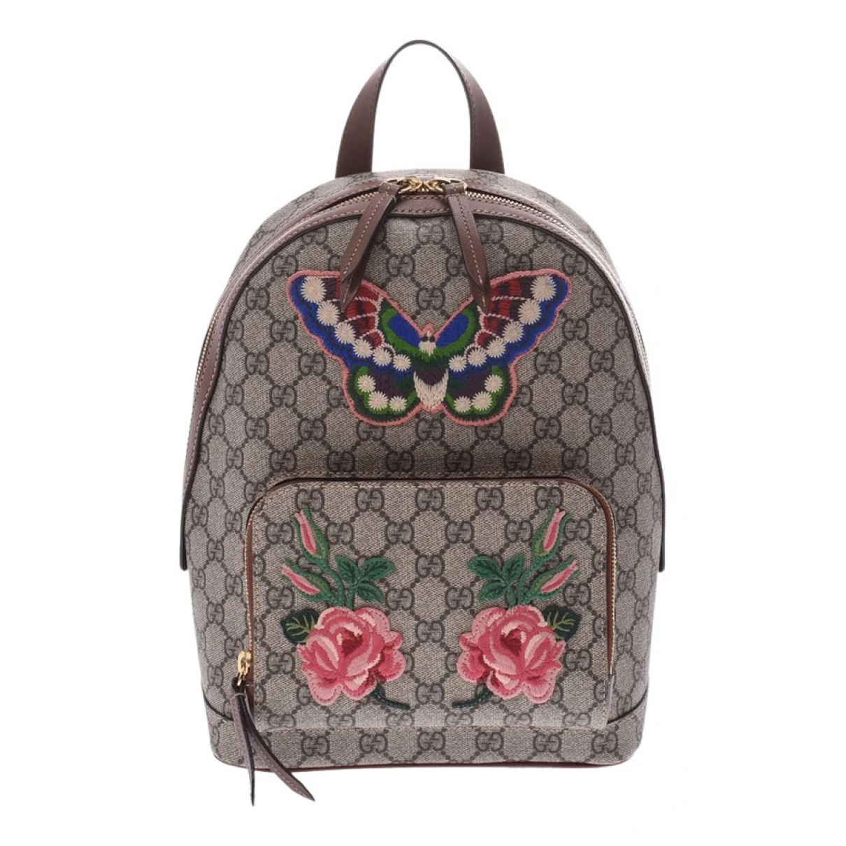 Leather backpack Gucci Beige in Leather 